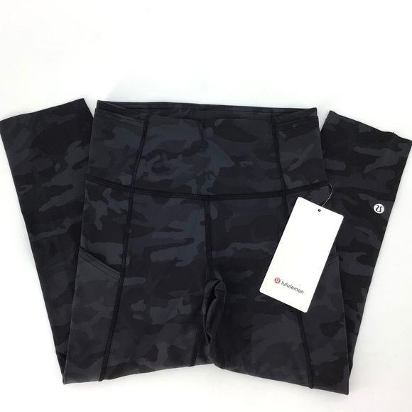 lululemon athletica Pants - NWT Lululemon Black Camo Fast and Free Crop Tight